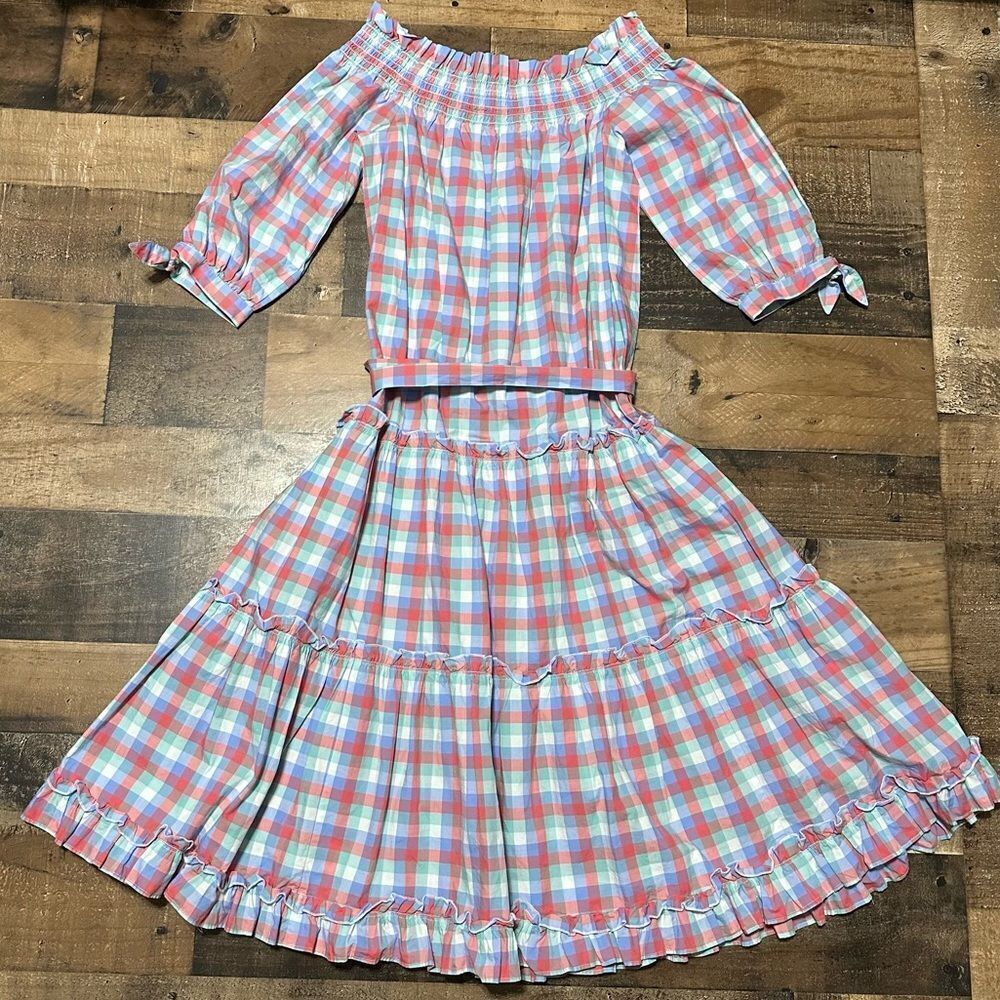 Kate Spade Broome Street Madras Off-Shoulder Dress - Picture 3 of 7